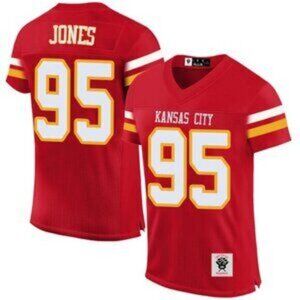 Mens Youths Kids Chris Jones Red Vapor Stitched Jersey